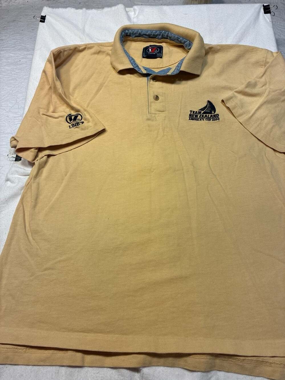 Line 7 Team New Zealand America's Cup 2000 Polo Shirt Size M Yellow